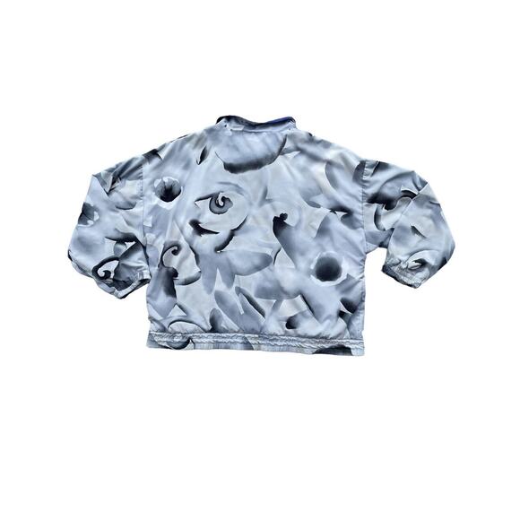 VTG y2k Windbreaker Large Inspa Lined Retro 90s Fall White & Grey Streetwear - Picture 7 of 7